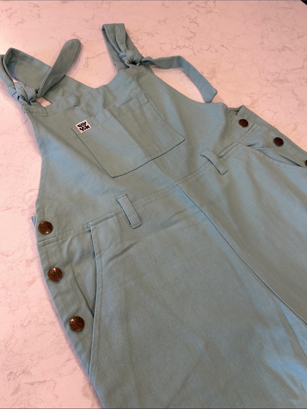 Lucy & Yak Easton Dungarees in Eggshell Blue Minimalist Size 12 - Picture 5 of 11